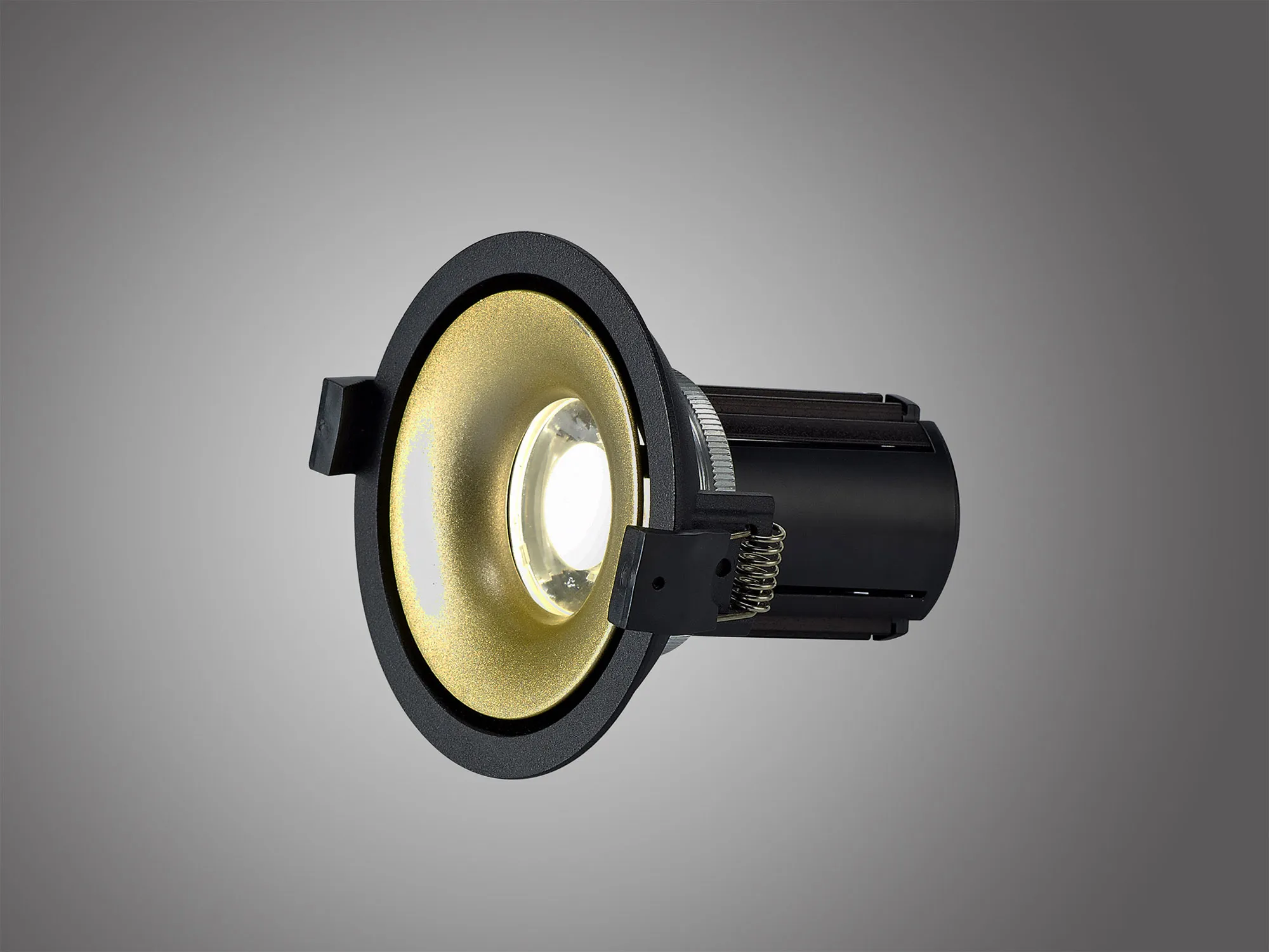 Bolor 10 Tridonic Powered 10W 4000K 810lm 36° CRI>90 LED Engine Black/Gold Fixed Recessed Spotlight, IP20 DM201071  Dlux Bolor 10